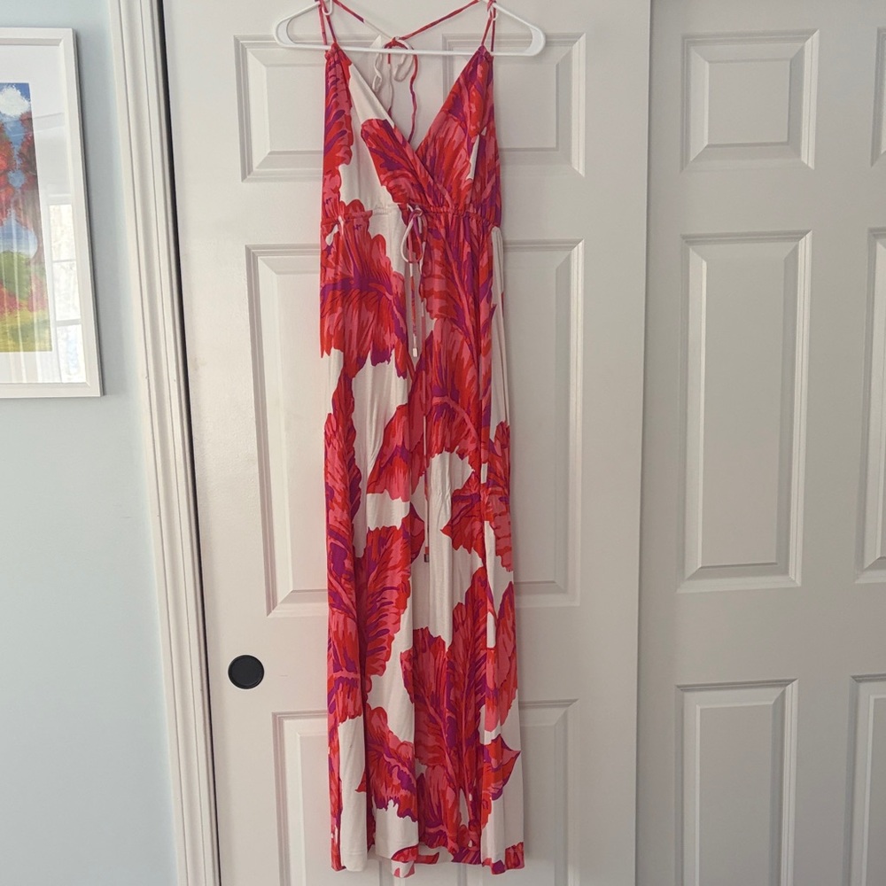 Banana Republic Red and White Maxi Dress